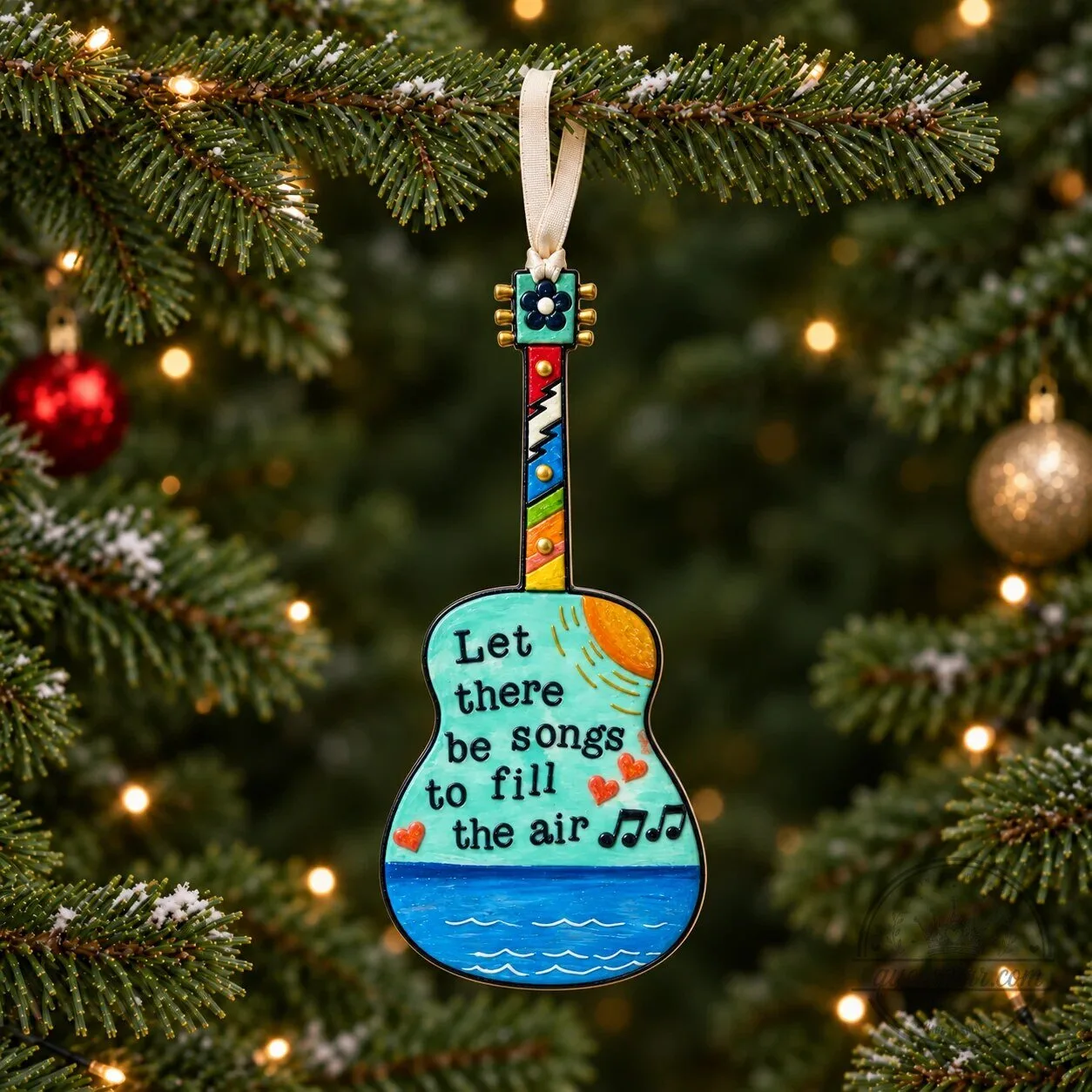 Grateful Dead Ripple Let There Be Songs Guitar Christmas Ornament 7 Grateful Dead Ripple Let There Be Songs Guitar Christmas Ornament