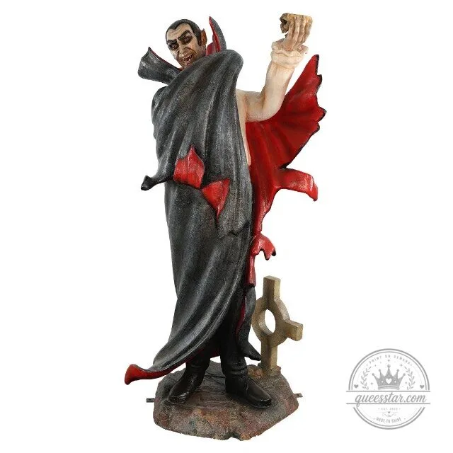 Lifesize Halloween Dracula Vampire Figure with Tombstone Base