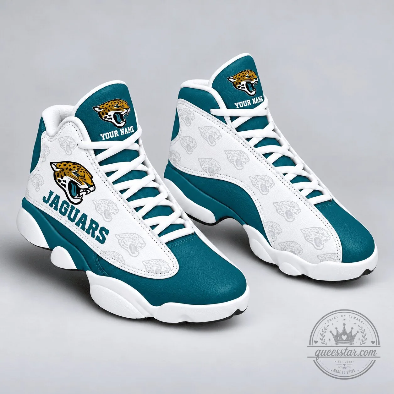 Jacksonville Jaguars NFL Team Logo Personalized High Top Sneakers