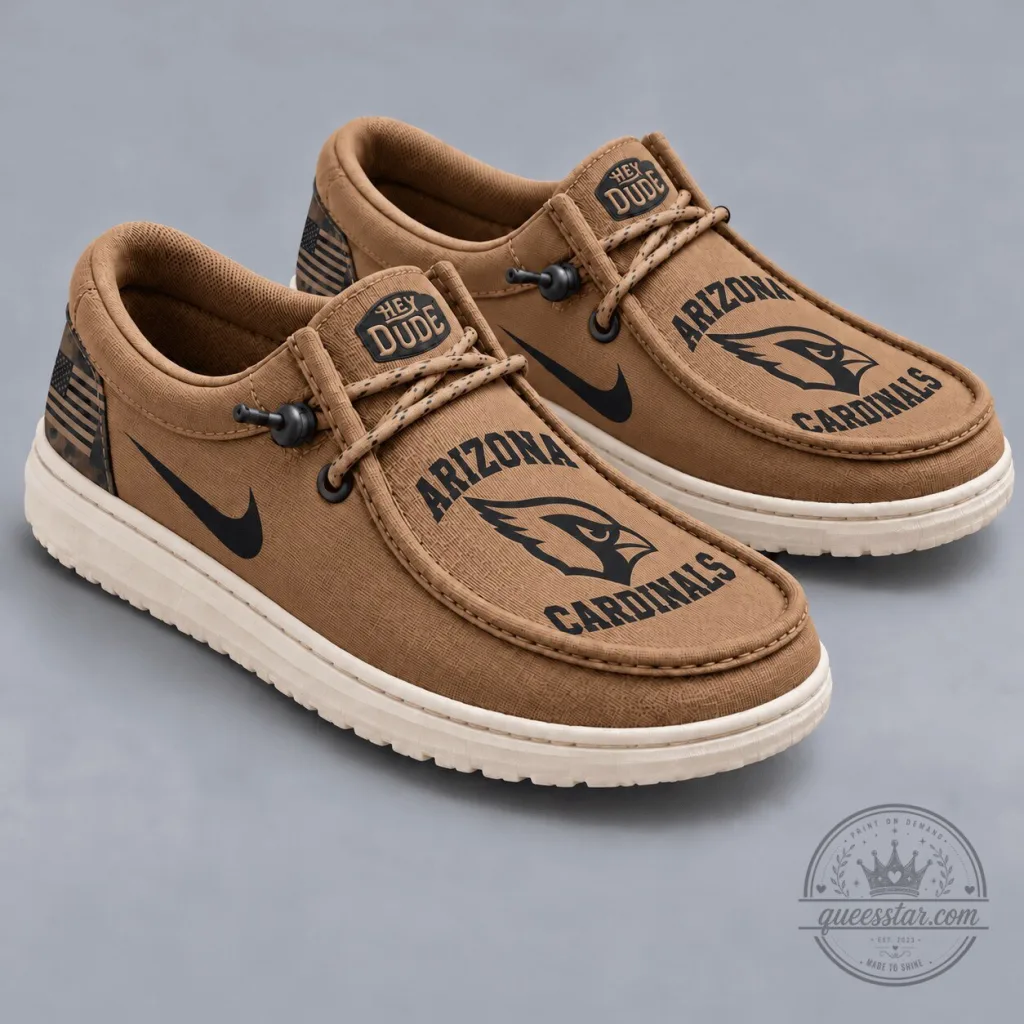 Arizona Cardinals Football Team Logo Brown Casual Shoes Arizona Cardinals Football Team Logo Brown Casual Shoes