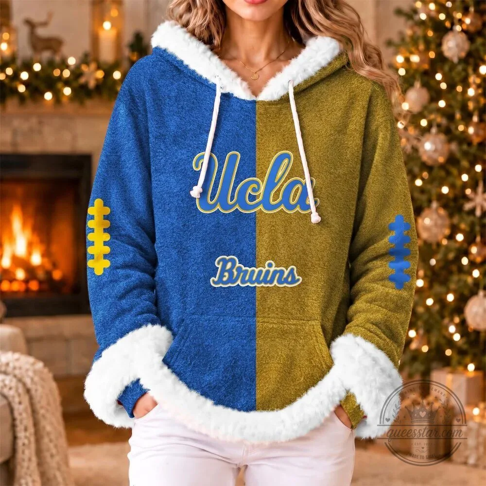 UCLA Bruins Football Team Split Color Fleece Hoodie for Women 1 UCLA Bruins Football Team Split Color Fleece Hoodie for Women