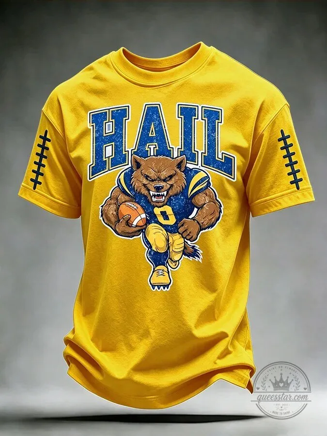 Hail Golden Bears Football Mascot Navy Blue T-Shirt 5 Hail Golden Bears Football Mascot Navy Blue T-Shirt