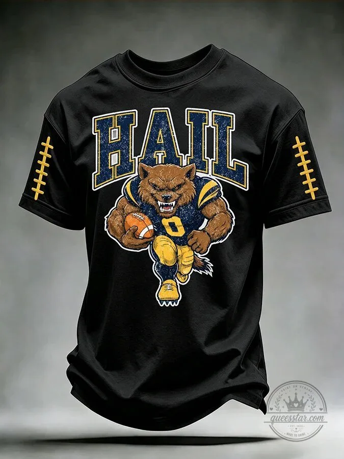 Hail Golden Bears Football Mascot Navy Blue T-Shirt 7 Hail Golden Bears Football Mascot Navy Blue T-Shirt