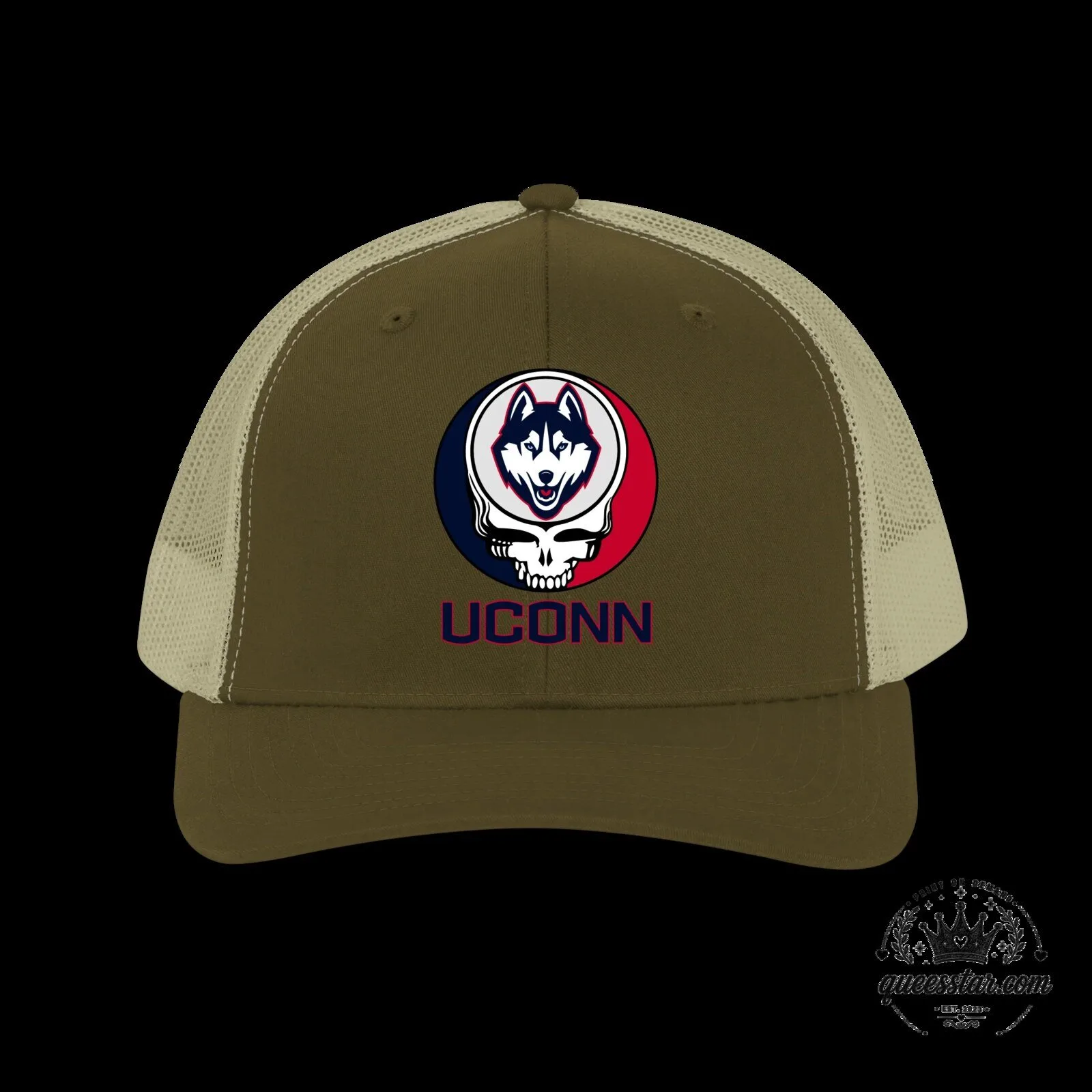 Huskies Steal Your Face Trucker Hat by Grateful Dead - University of Connecticut 7 Huskies Steal Your Face Trucker Hat by Grateful Dead - University of Connecticut