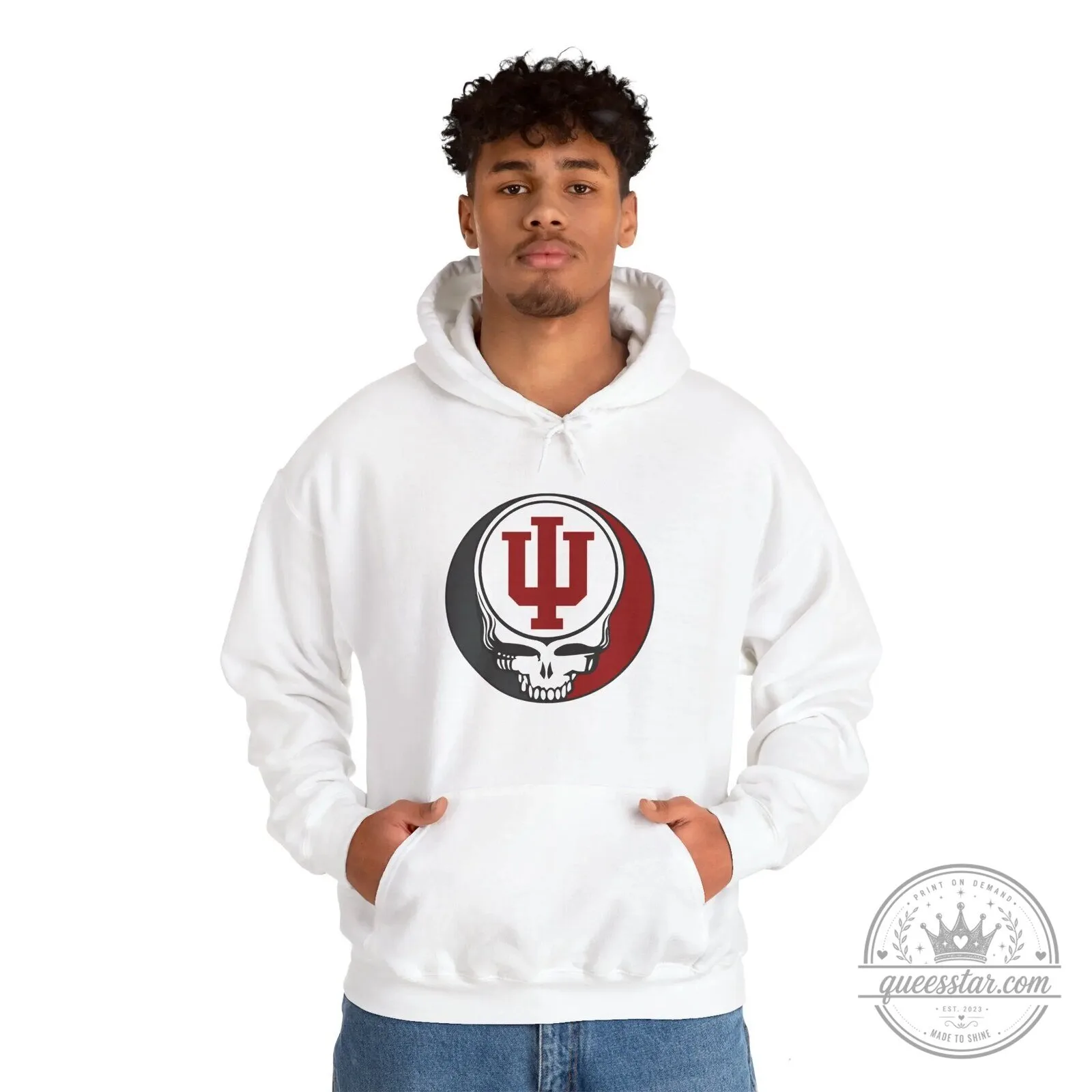 Indiana University Grateful Dead Steal Your Face Skull Hoodie 14 Indiana University Grateful Dead Steal Your Face Skull Hoodie