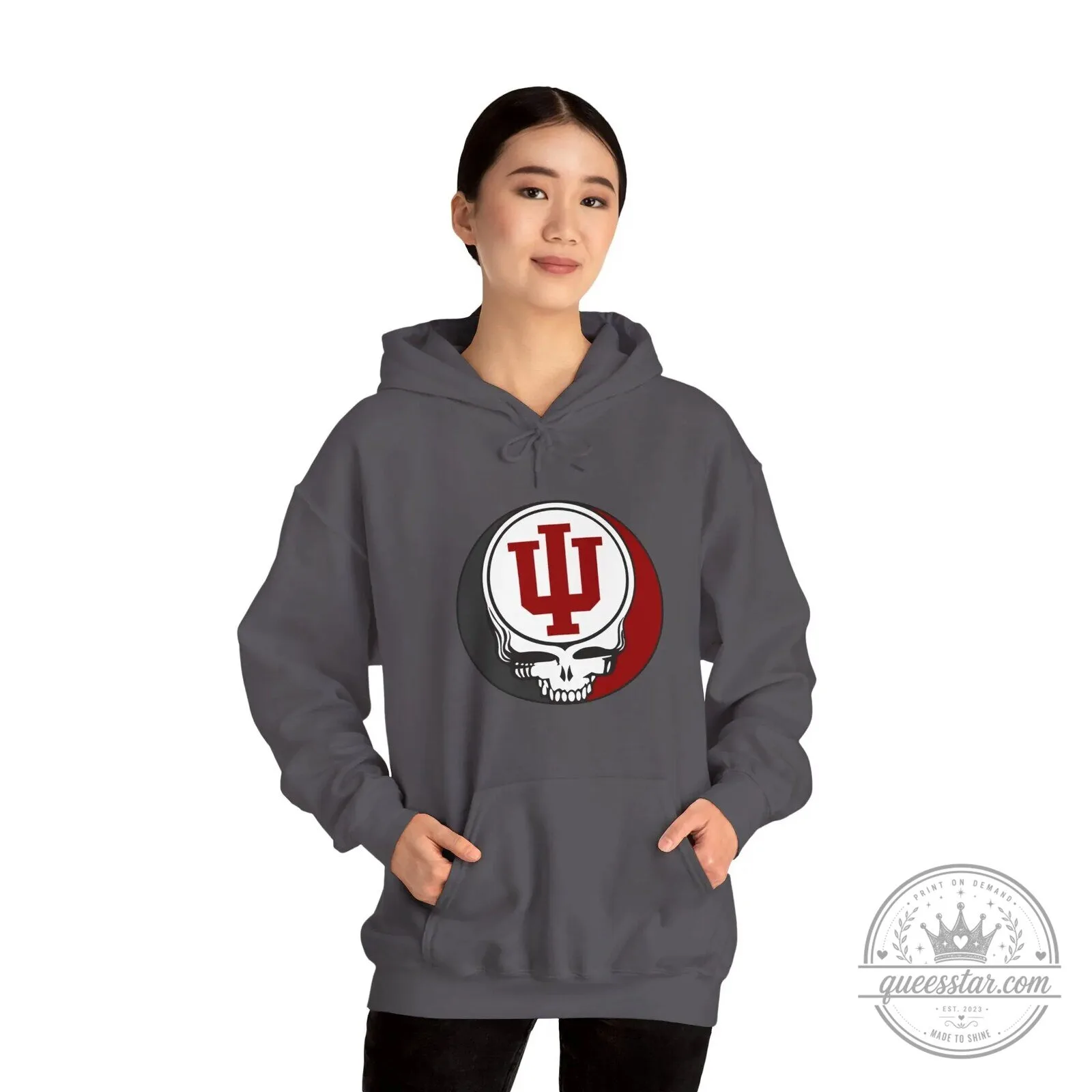 Indiana University Grateful Dead Steal Your Face Skull Hoodie 23 Indiana University Grateful Dead Steal Your Face Skull Hoodie