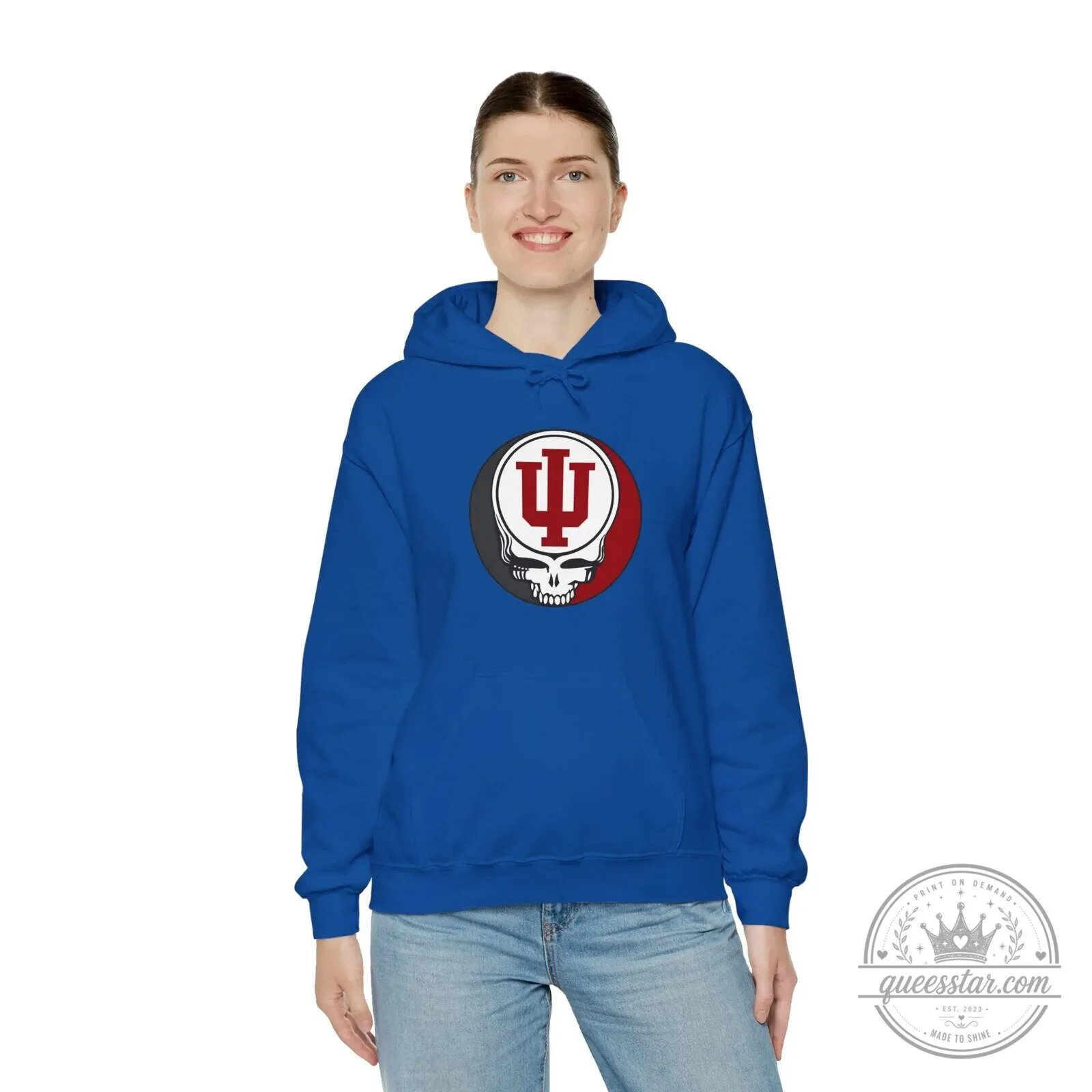Indiana University Grateful Dead Steal Your Face Skull Hoodie 24 Indiana University Grateful Dead Steal Your Face Skull Hoodie