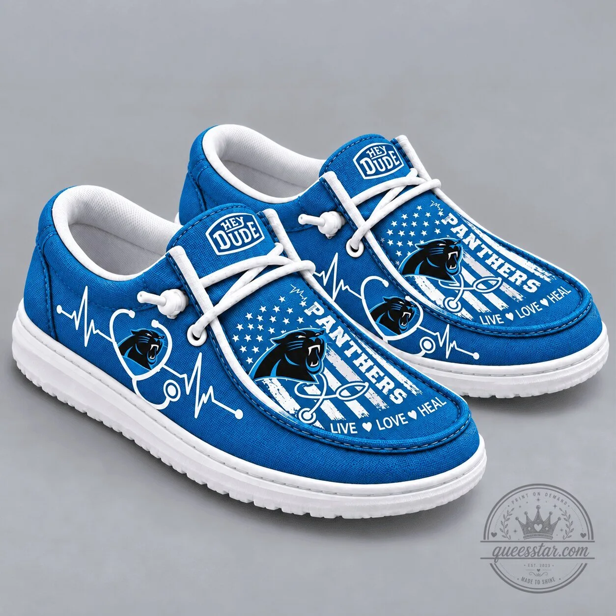 Carolina Panthers Live Love Heal Loafer Shoes 1 Carolina Panthers Live Love Heal Loafer Shoes
