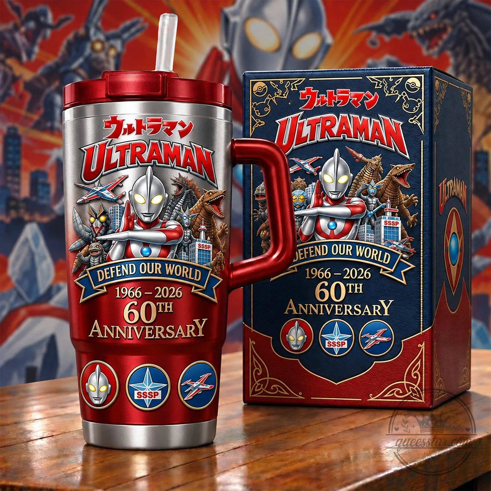 60th Anniversary Ultraman Insulated Tumbler in Stainless Steel - Defend Our World Edition