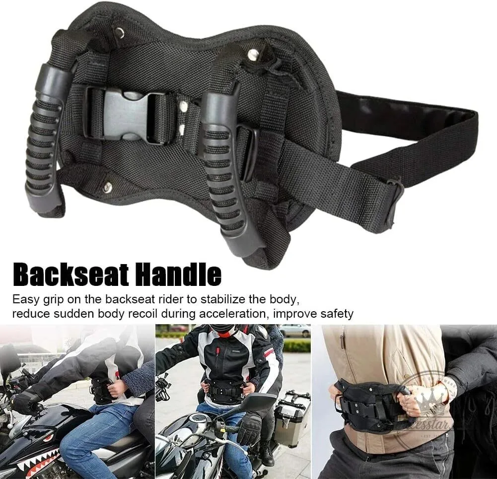 Motorcycle Passenger Safety Belt with Grab Handles Adjustable Rear Seat Grip Strap 10 Motorcycle Passenger Safety Belt with Grab Handles Adjustable Rear Seat Grip Strap