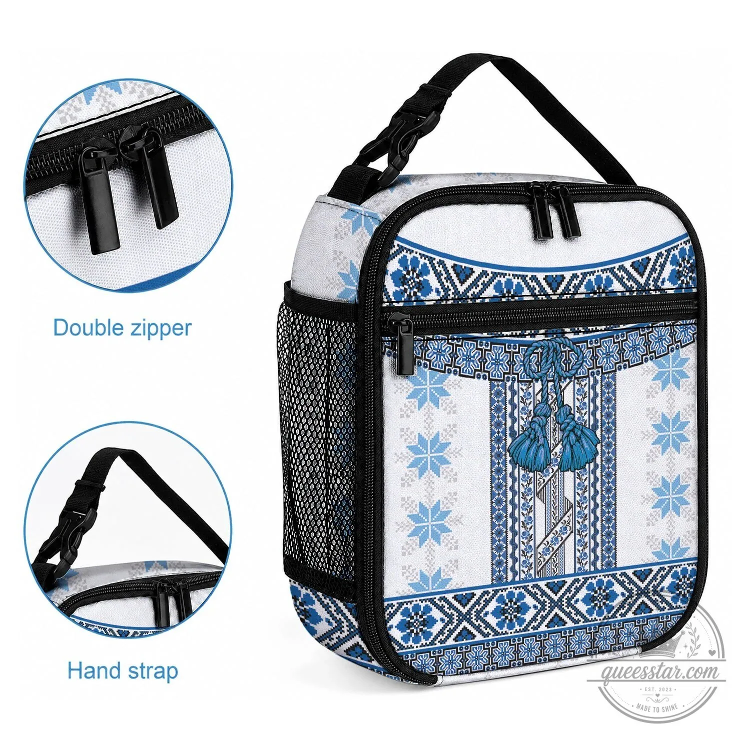 Ukrainian Vyshyvanka Folk Art Pattern Insulated Lunch Bag 4 Ukrainian Vyshyvanka Folk Art Pattern Insulated Lunch Bag