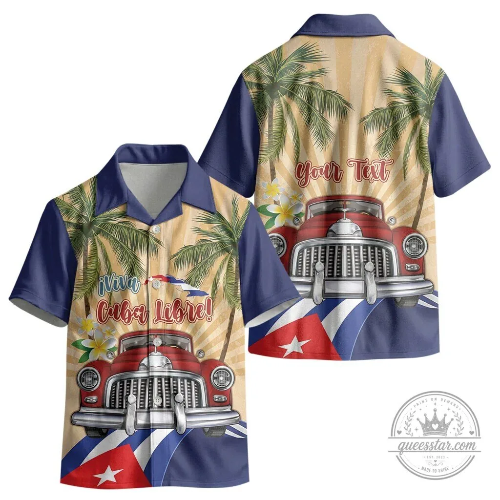 Viva Cuba Libre Kids Hawaiian Shirt with Classic Car and Palm Trees 6 Viva Cuba Libre Kids Hawaiian Shirt with Classic Car and Palm Trees