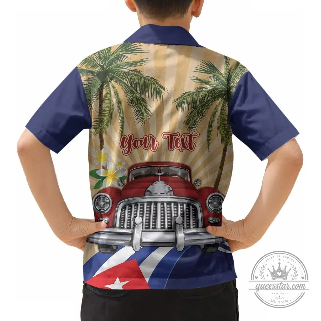 Viva Cuba Libre Kids Hawaiian Shirt with Classic Car and Palm Trees 7 Viva Cuba Libre Kids Hawaiian Shirt with Classic Car and Palm Trees