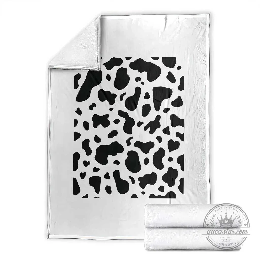 Cow Print Pattern Farm Animal Throw Blanket