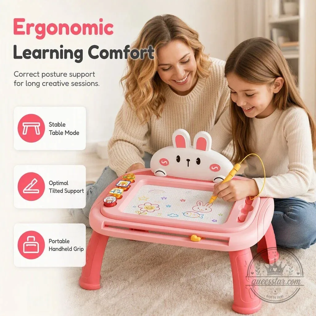 Kids Ergonomic Magnetic Drawing Board with Pen and Stamps 17 Kids Ergonomic Magnetic Drawing Board with Pen and Stamps