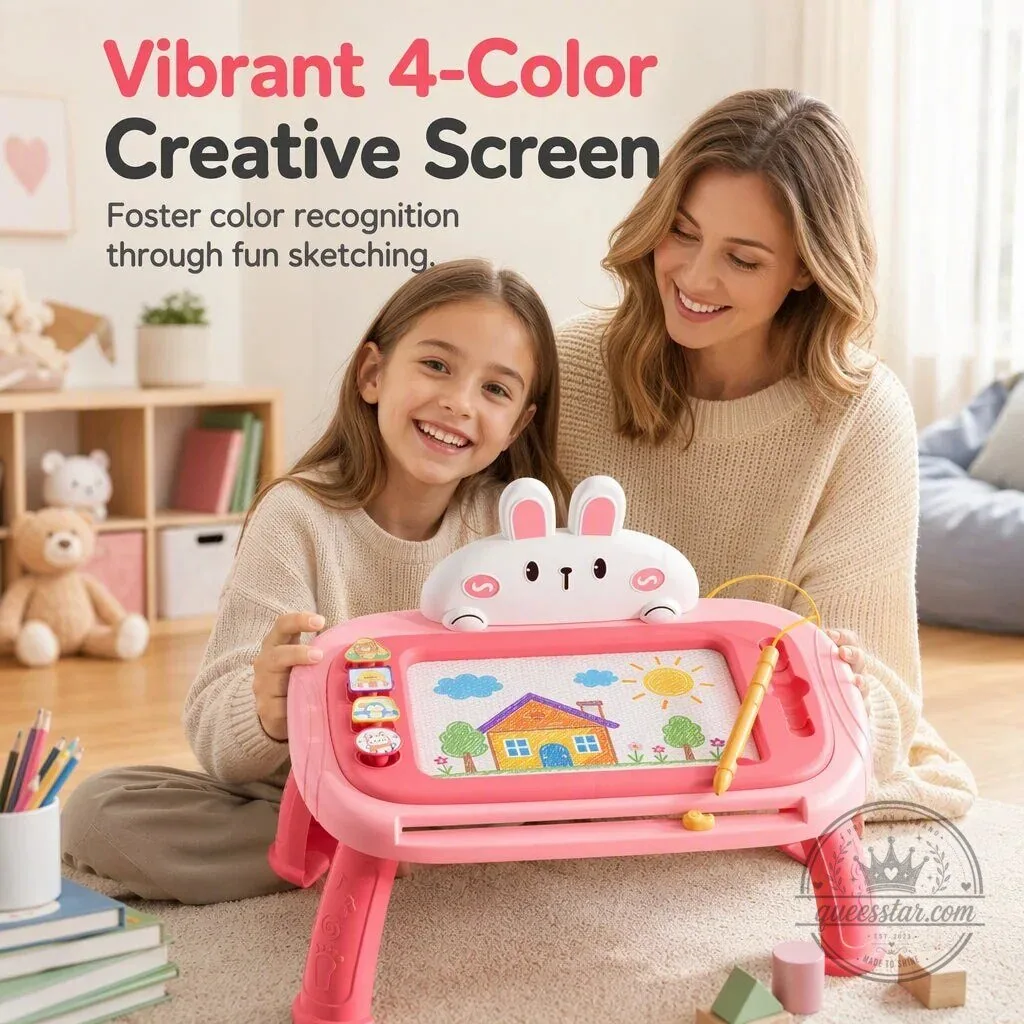 Kids Ergonomic Magnetic Drawing Board with Pen and Stamps 19 Kids Ergonomic Magnetic Drawing Board with Pen and Stamps