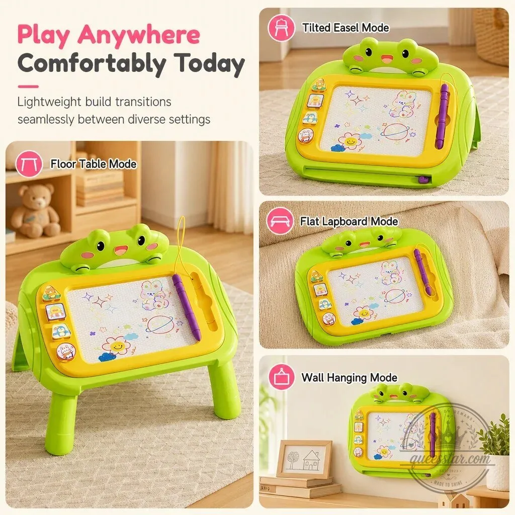 Kids Ergonomic Magnetic Drawing Board with Pen and Stamps 21 Kids Ergonomic Magnetic Drawing Board with Pen and Stamps