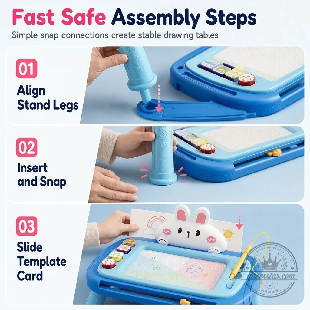 Kids Ergonomic Magnetic Drawing Board with Pen and Stamps 23 Kids Ergonomic Magnetic Drawing Board with Pen and Stamps