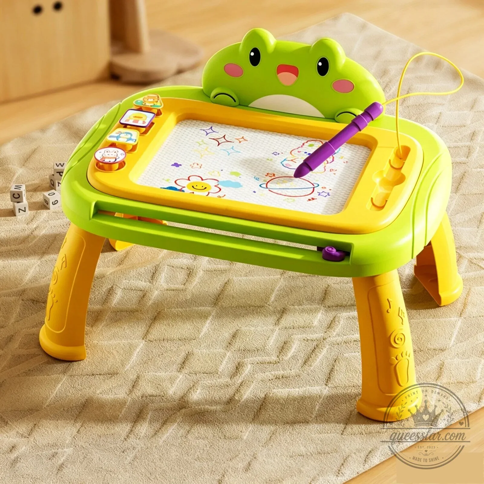 Kids Ergonomic Magnetic Drawing Board with Pen and Stamps 27 Kids Ergonomic Magnetic Drawing Board with Pen and Stamps