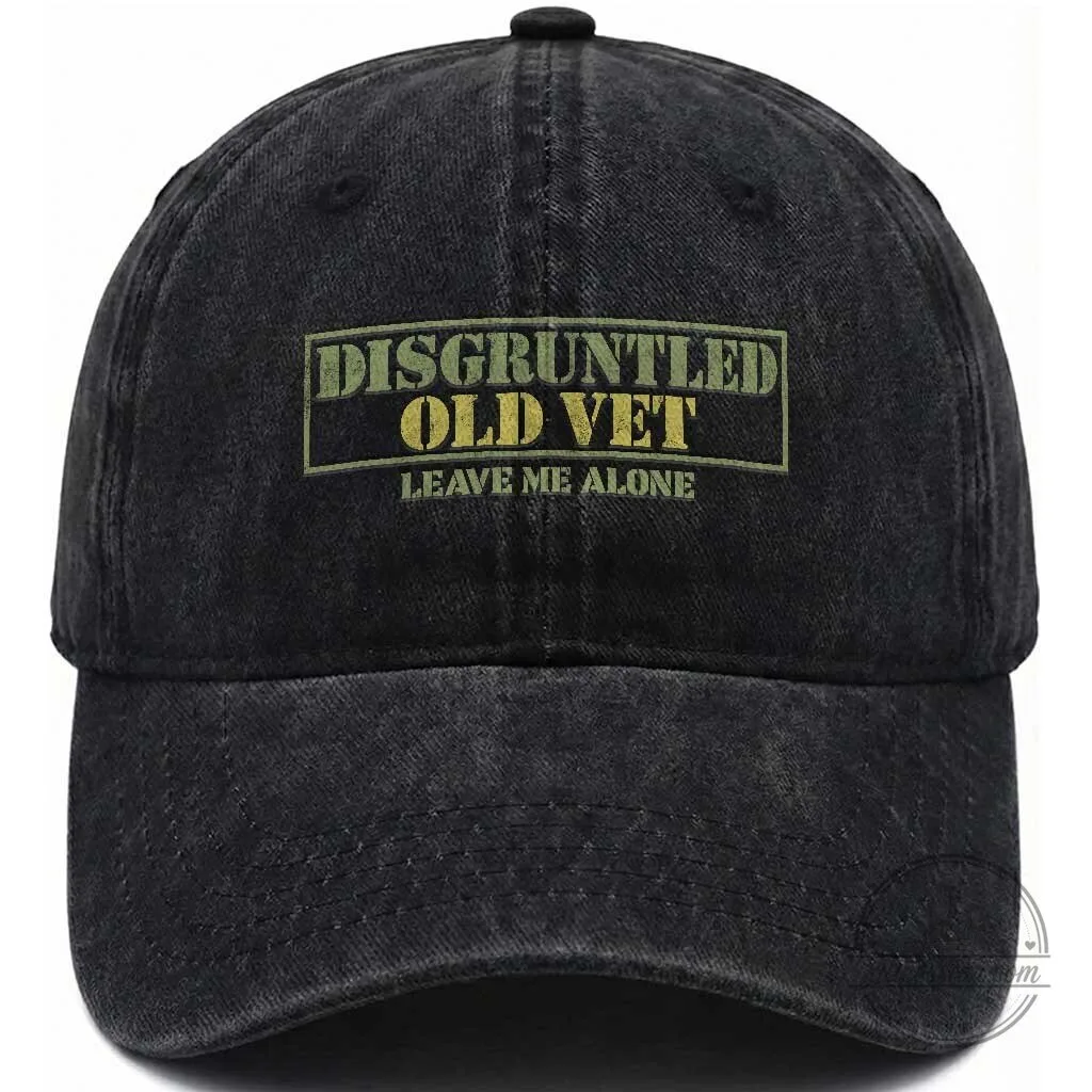 Disgruntled Old Veteran Leave Me Alone Washed Cotton Baseball Cap