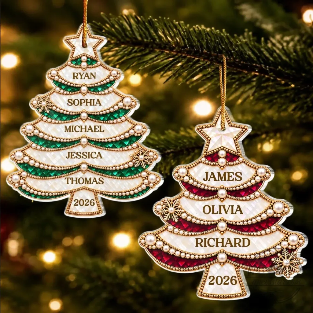 Personalized Christmas Tree Family Name Keepsake Ornament Personalized Christmas Tree Family Name Keepsake Ornament