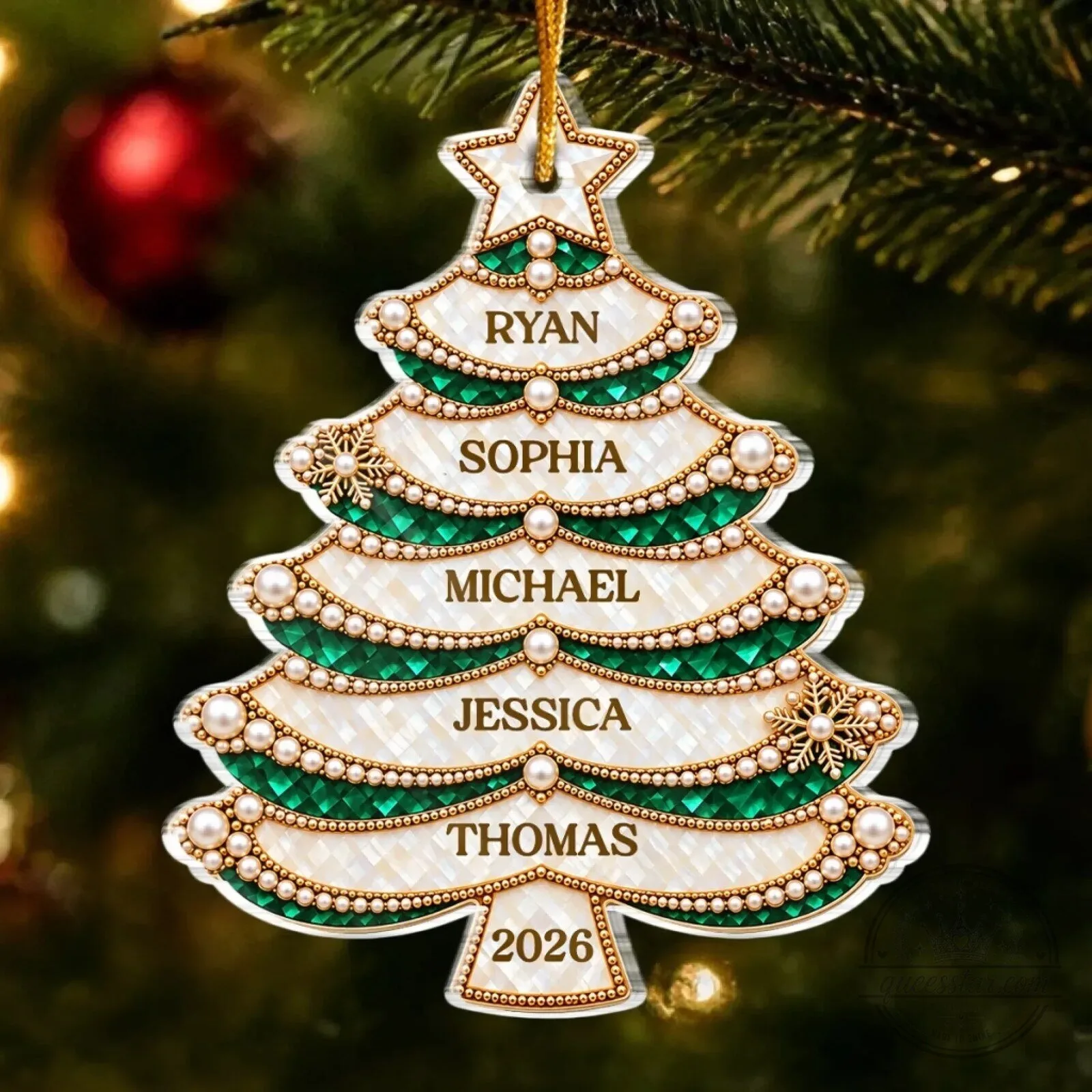 Personalized Christmas Tree Family Name Keepsake Ornament 7 Personalized Christmas Tree Family Name Keepsake Ornament