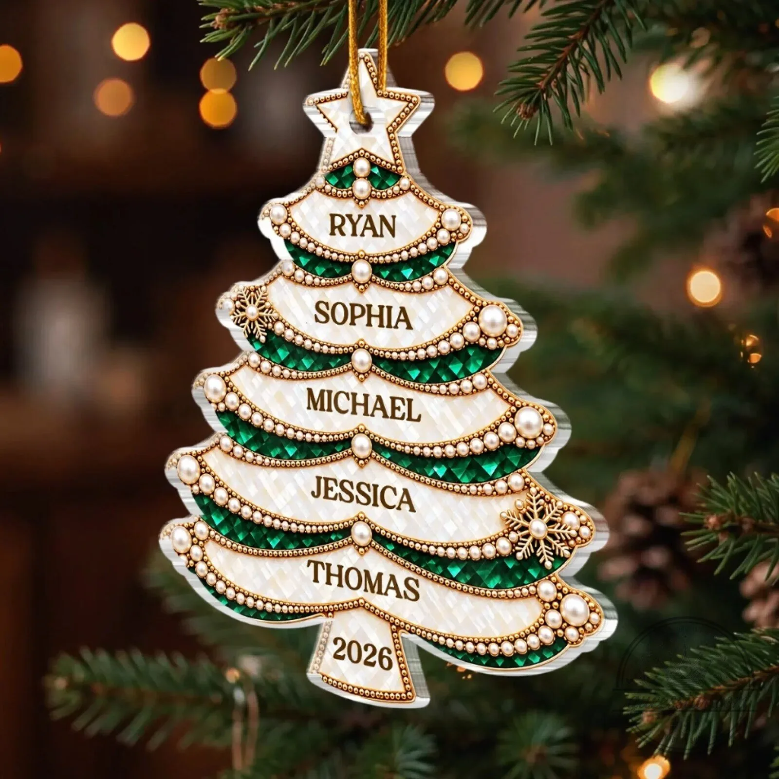 Personalized Christmas Tree Family Name Keepsake Ornament 8 Personalized Christmas Tree Family Name Keepsake Ornament