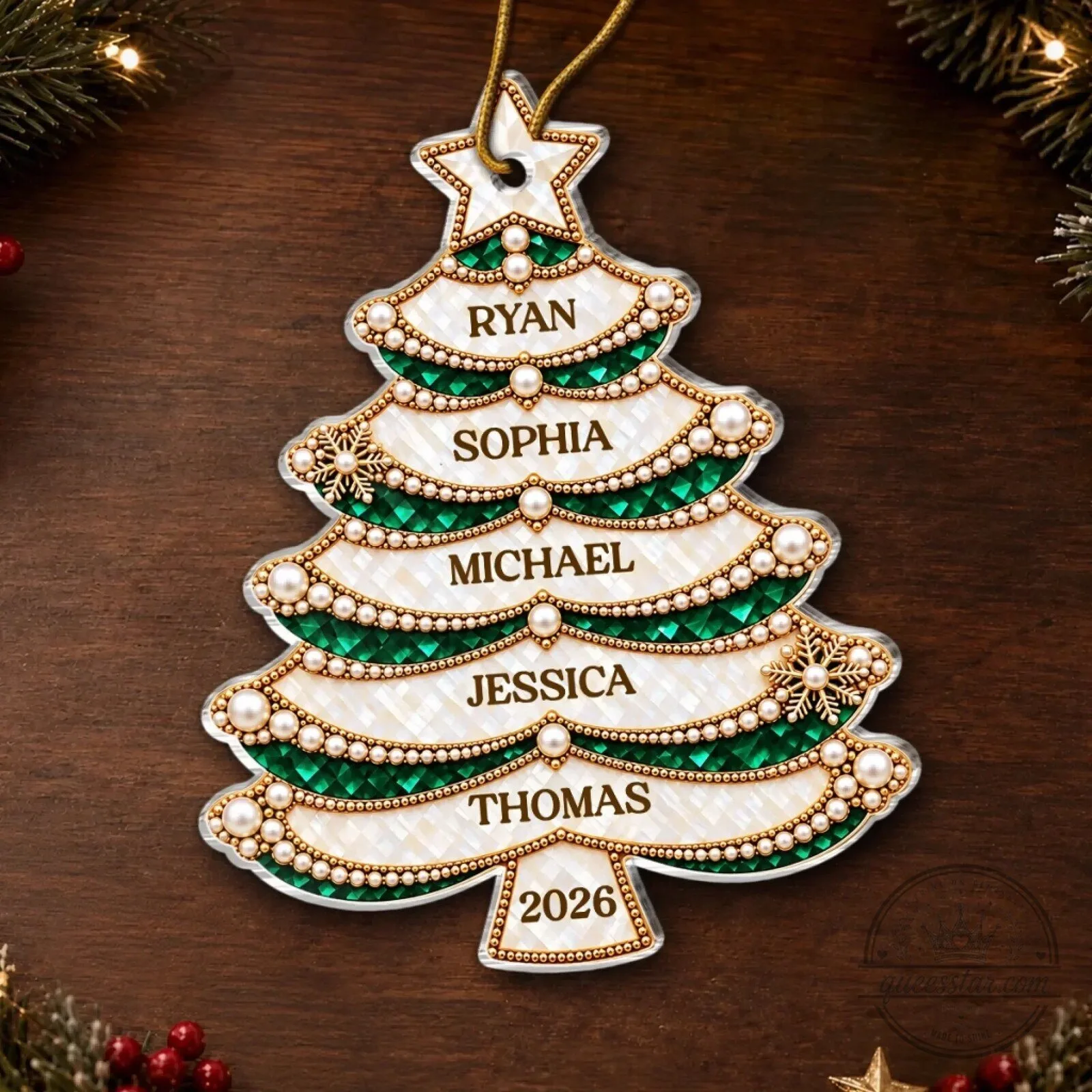 Personalized Christmas Tree Family Name Keepsake Ornament 10 Personalized Christmas Tree Family Name Keepsake Ornament