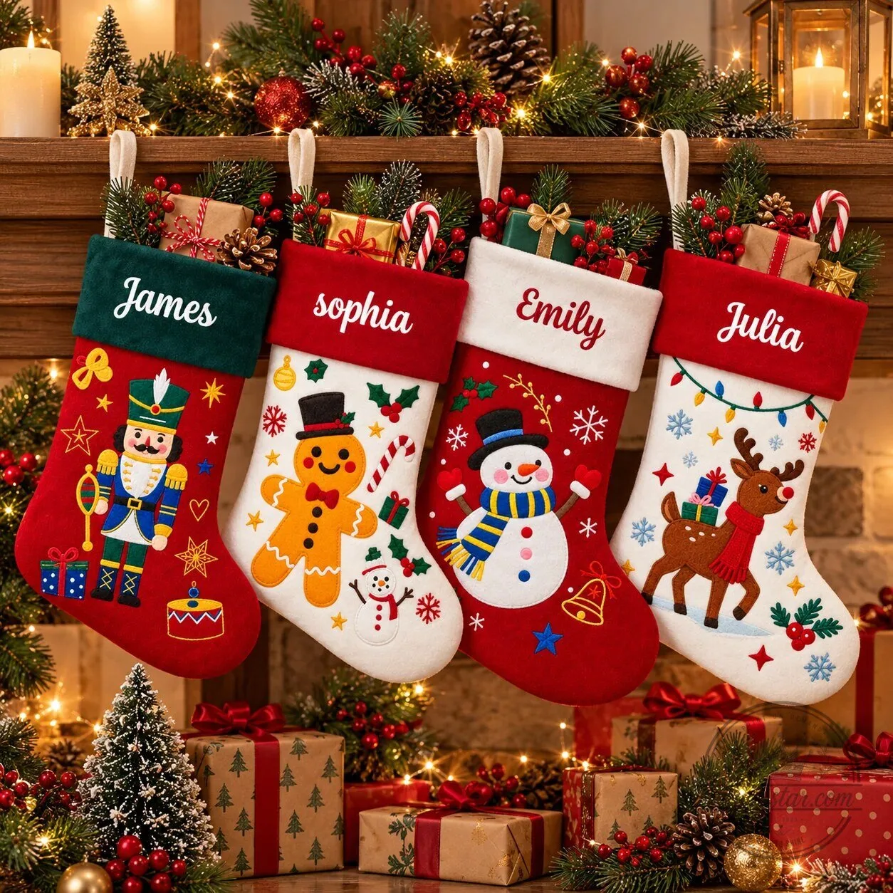 Personalized Christmas Stocking, Custom Name Holiday Stocking for Family Decoration