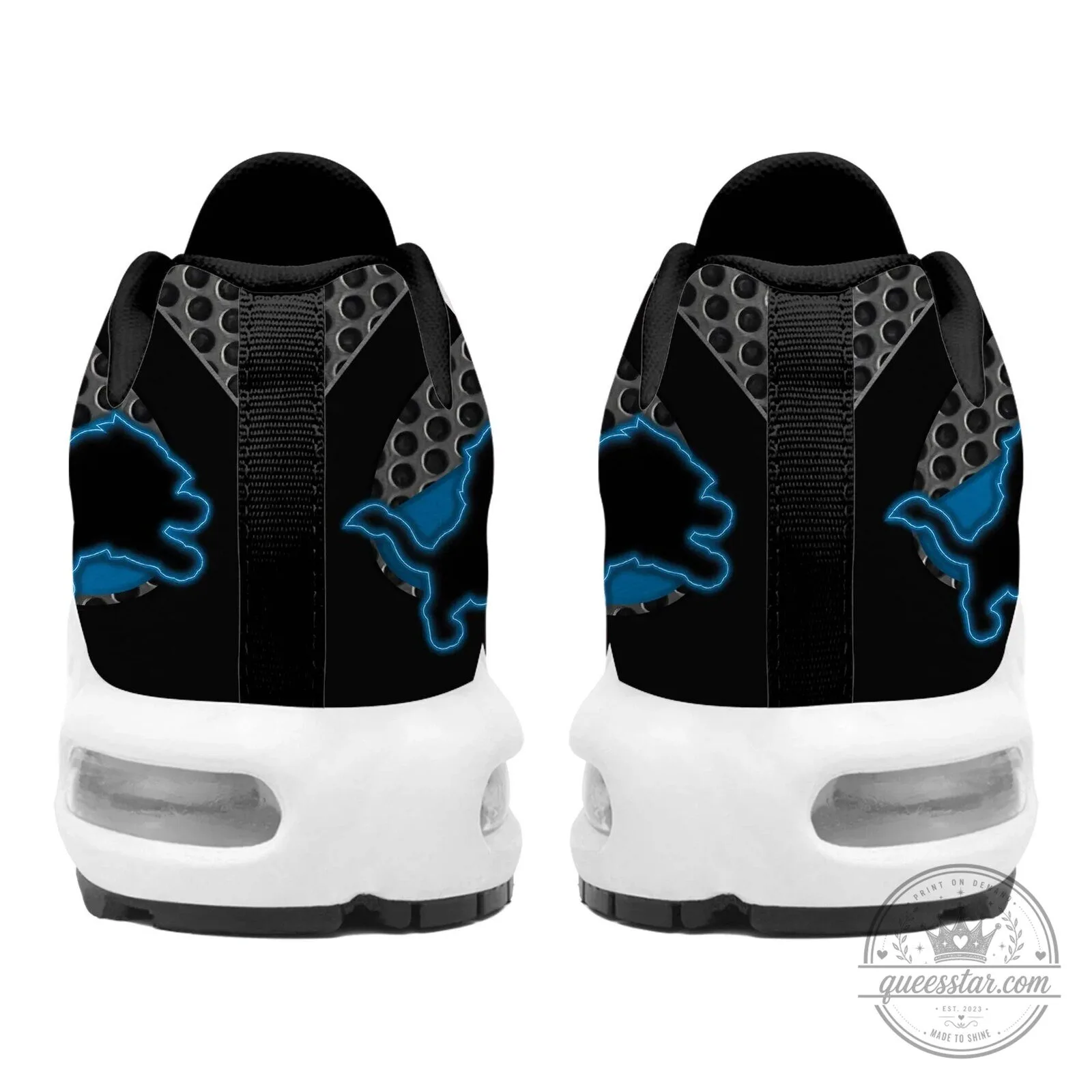 Detroit Lions Team Logo Black and Blue Custom Printed Sneakers Shoes 5 Detroit Lions Team Logo Black and Blue Custom Printed Sneakers Shoes