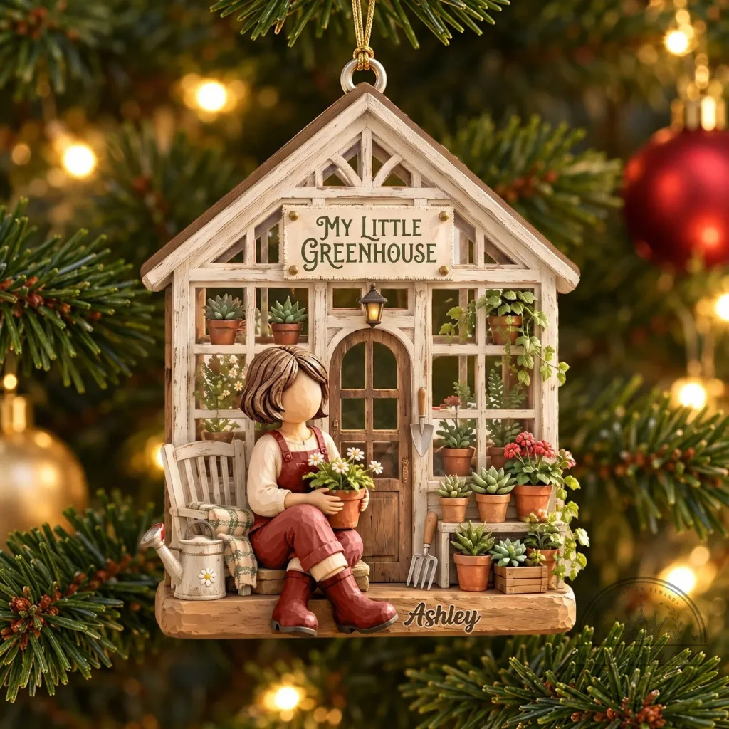 Personalized My Little Greenhouse Christmas Ornament for Gardeners Personalized My Little Greenhouse Christmas Ornament for Gardeners