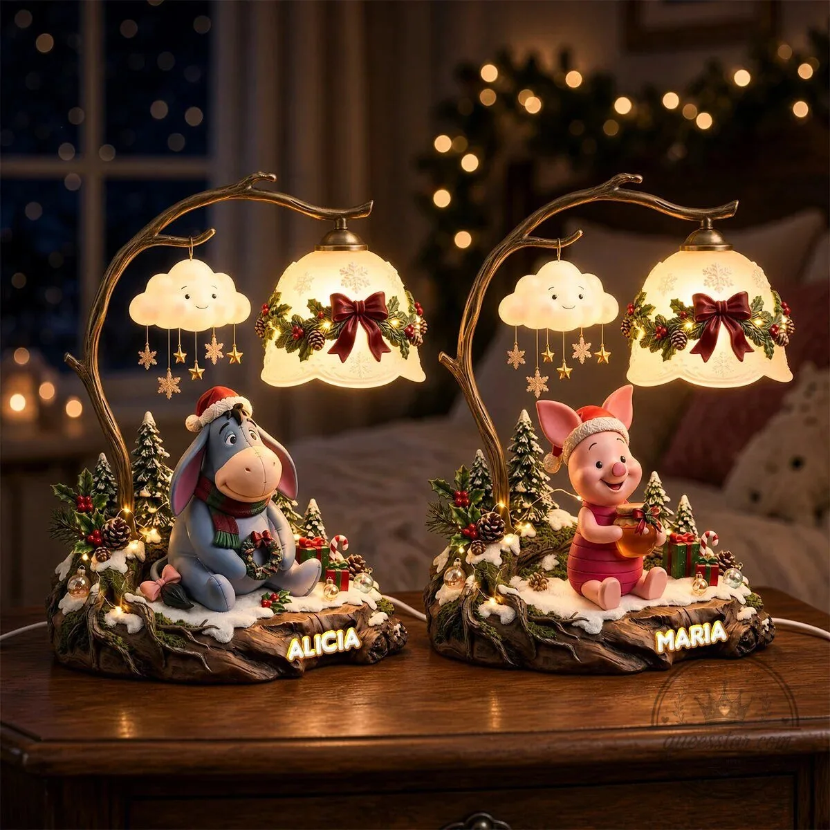 Winnie the Pooh and Tigger Christmas Light Box with Personalized Name 5 Winnie the Pooh and Tigger Christmas Light Box with Personalized Name