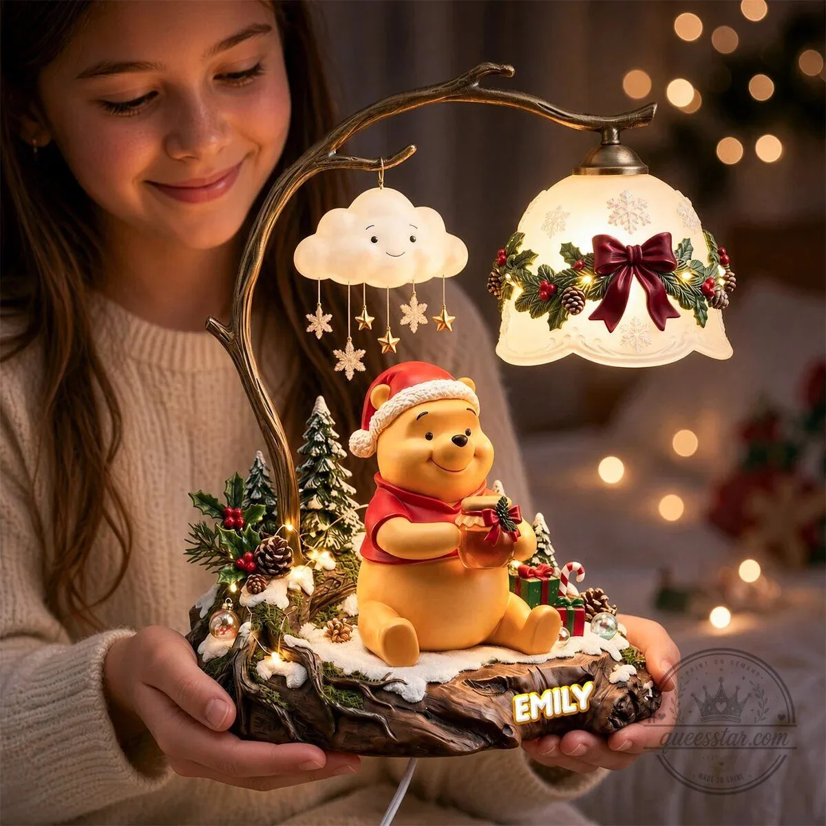 Winnie the Pooh and Tigger Christmas Light Box with Personalized Name 6 Winnie the Pooh and Tigger Christmas Light Box with Personalized Name