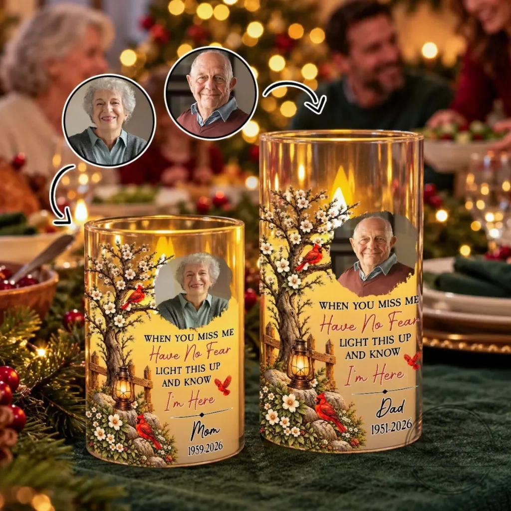 Personalized Memorial Cardinal Tree Flameless LED Candle for Loved Ones Personalized Memorial Cardinal Tree Flameless LED Candle for Loved Ones
