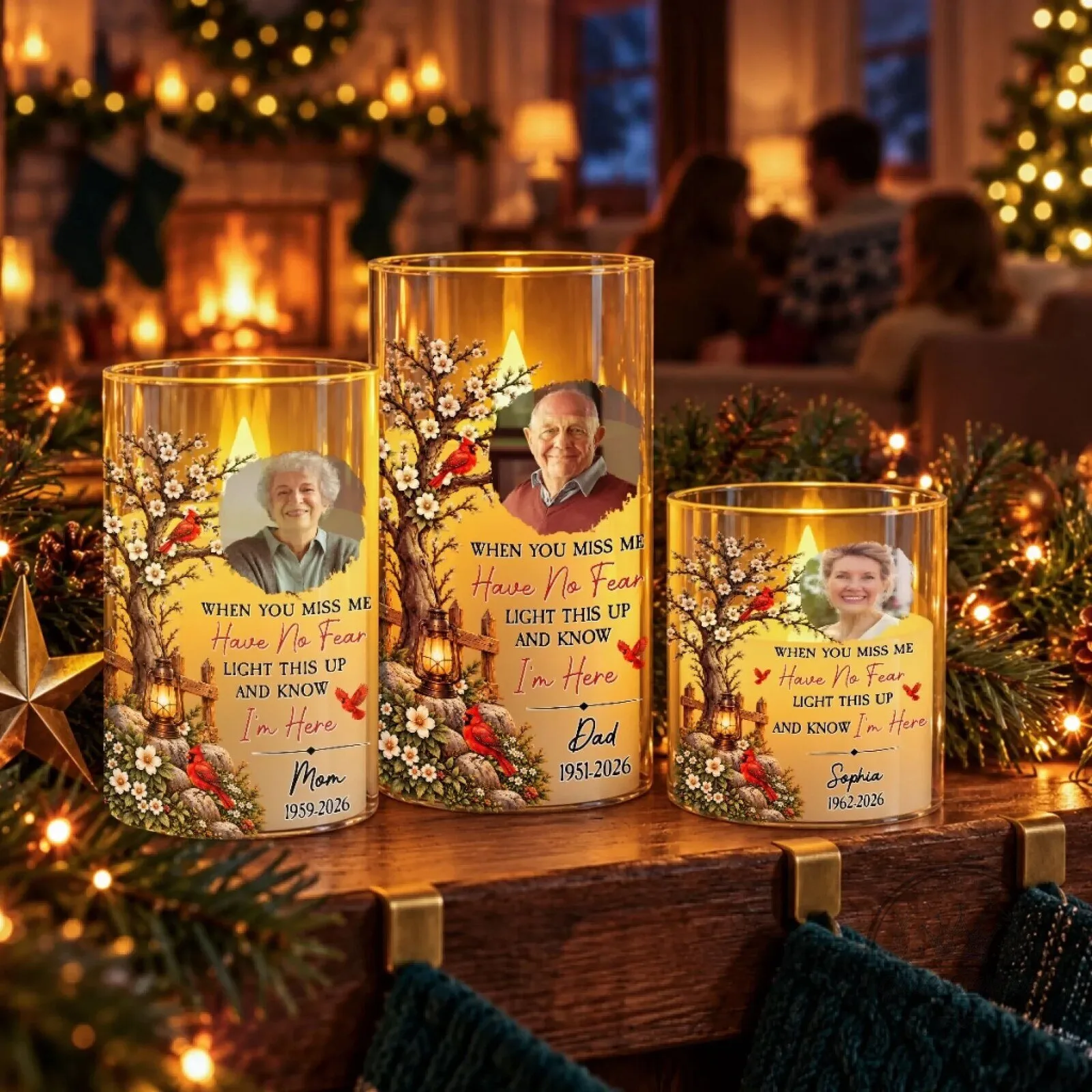 Personalized Memorial Cardinal Tree Flameless LED Candle for Loved Ones 41 Personalized Memorial Cardinal Tree Flameless LED Candle for Loved Ones