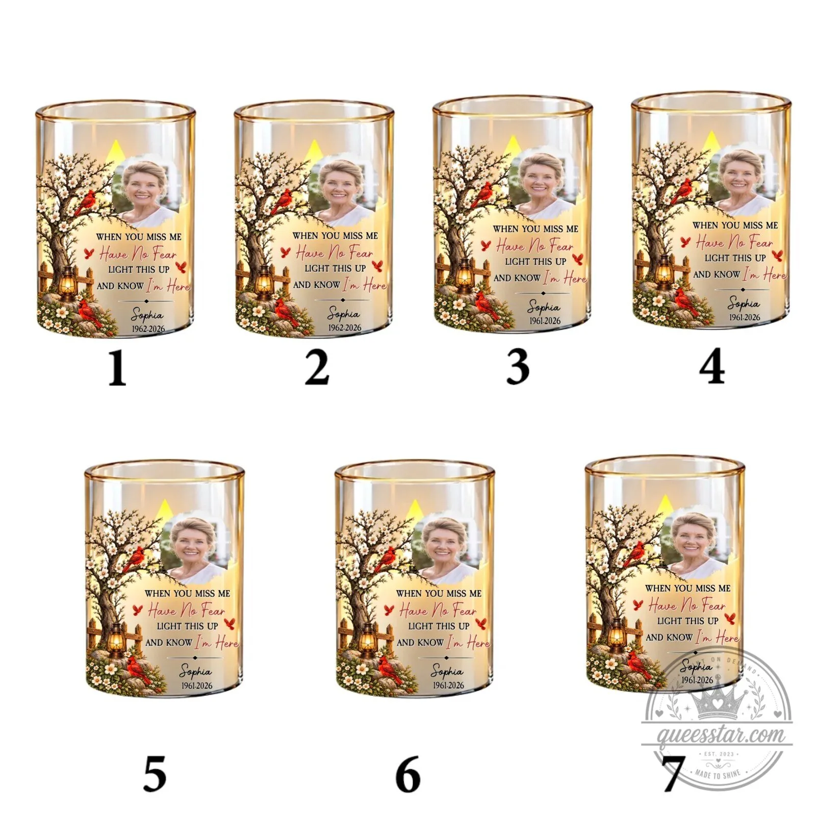 Personalized Memorial Cardinal Tree Flameless LED Candle for Loved Ones 54 Personalized Memorial Cardinal Tree Flameless LED Candle for Loved Ones