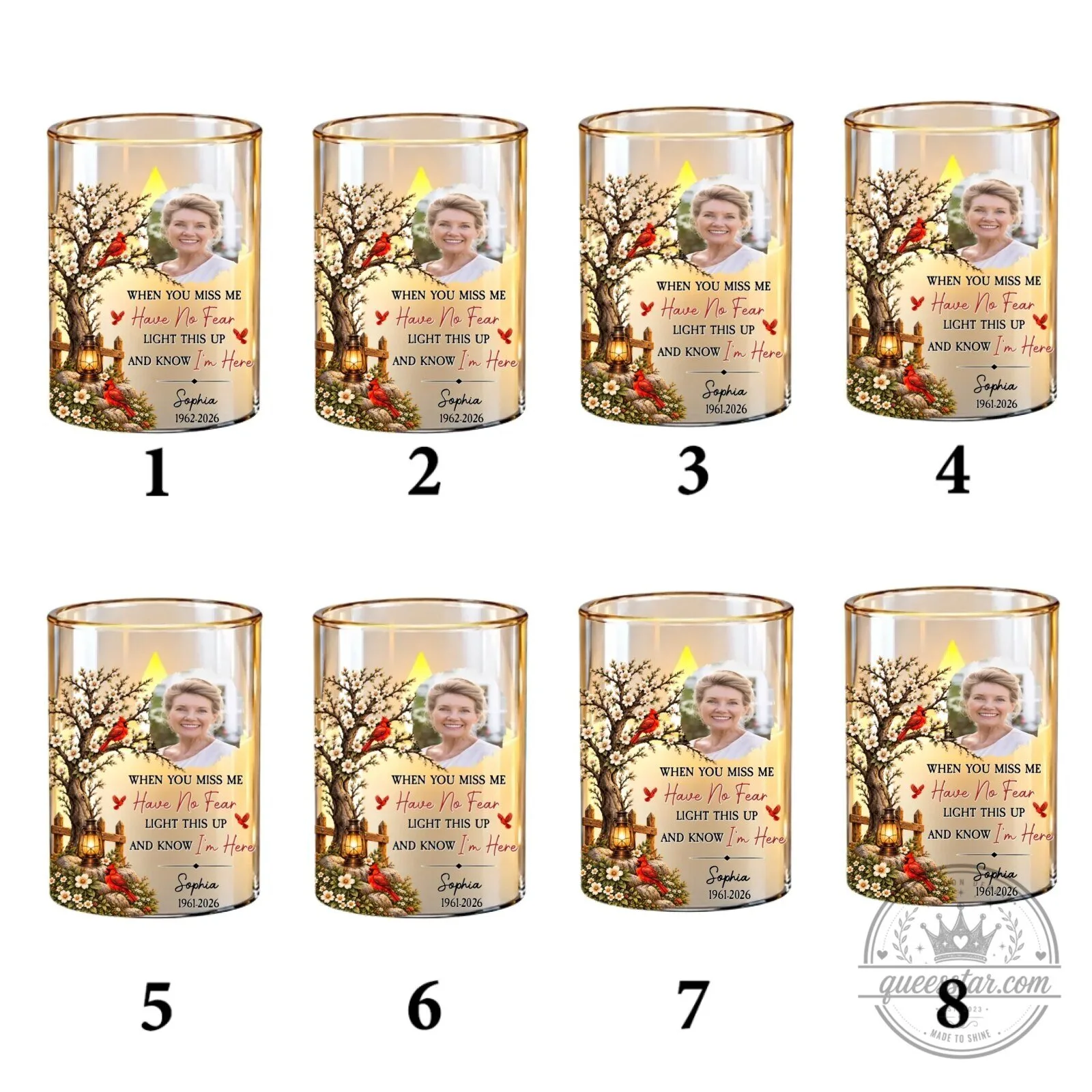 Personalized Memorial Cardinal Tree Flameless LED Candle for Loved Ones 55 Personalized Memorial Cardinal Tree Flameless LED Candle for Loved Ones