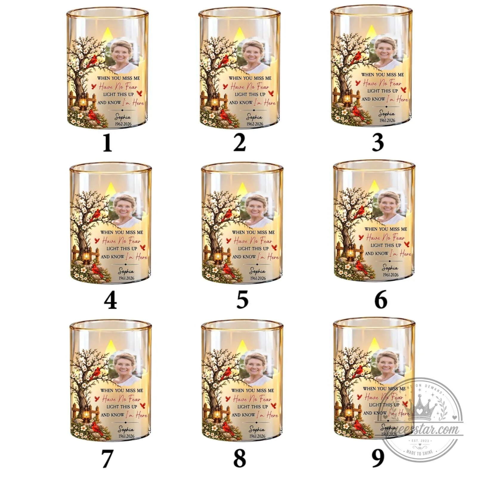 Personalized Memorial Cardinal Tree Flameless LED Candle for Loved Ones 56 Personalized Memorial Cardinal Tree Flameless LED Candle for Loved Ones