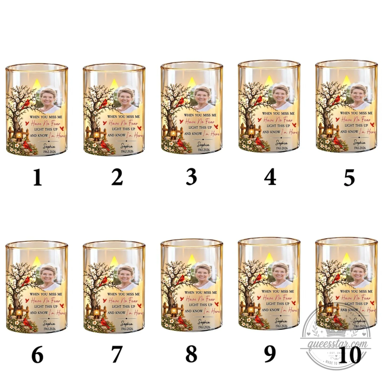 Personalized Memorial Cardinal Tree Flameless LED Candle for Loved Ones 57 Personalized Memorial Cardinal Tree Flameless LED Candle for Loved Ones
