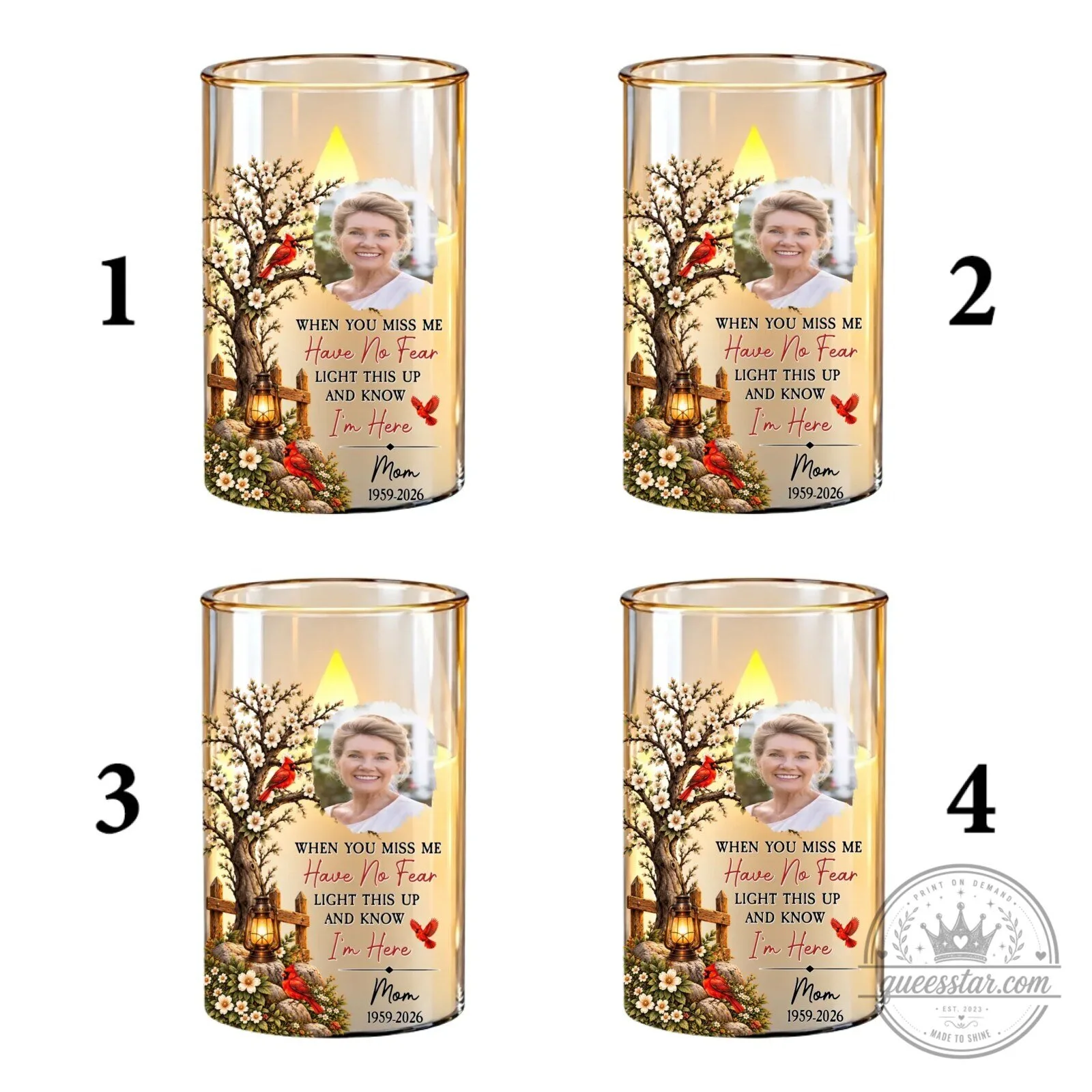 Personalized Memorial Cardinal Tree Flameless LED Candle for Loved Ones 61 Personalized Memorial Cardinal Tree Flameless LED Candle for Loved Ones