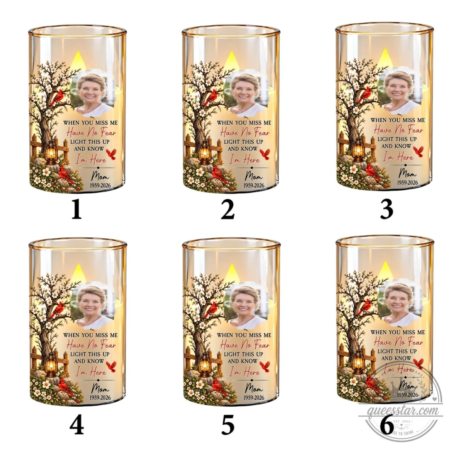 Personalized Memorial Cardinal Tree Flameless LED Candle for Loved Ones 63 Personalized Memorial Cardinal Tree Flameless LED Candle for Loved Ones