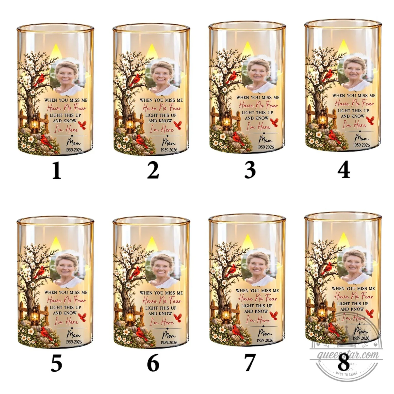 Personalized Memorial Cardinal Tree Flameless LED Candle for Loved Ones 65 Personalized Memorial Cardinal Tree Flameless LED Candle for Loved Ones