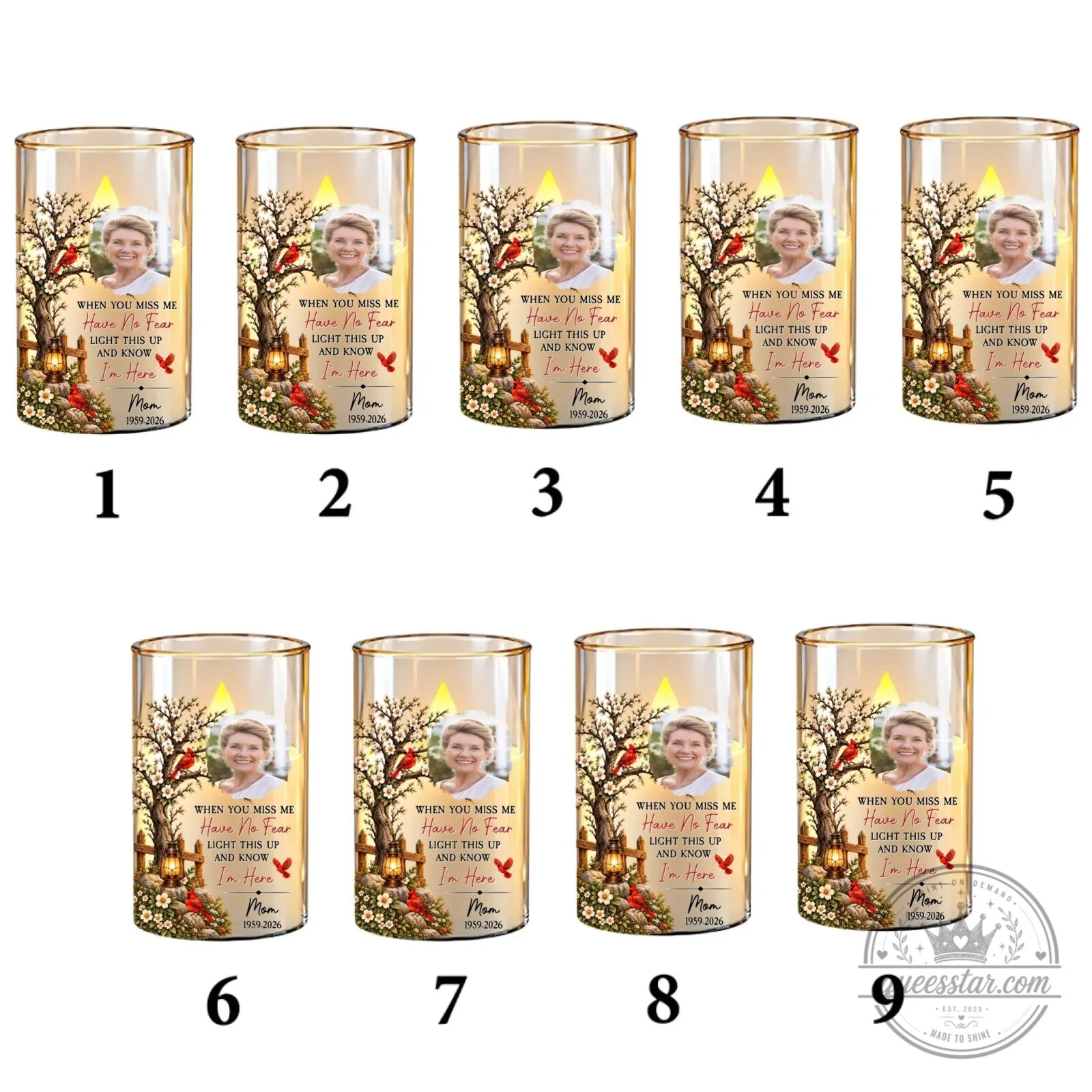 Personalized Memorial Cardinal Tree Flameless LED Candle for Loved Ones 66 Personalized Memorial Cardinal Tree Flameless LED Candle for Loved Ones