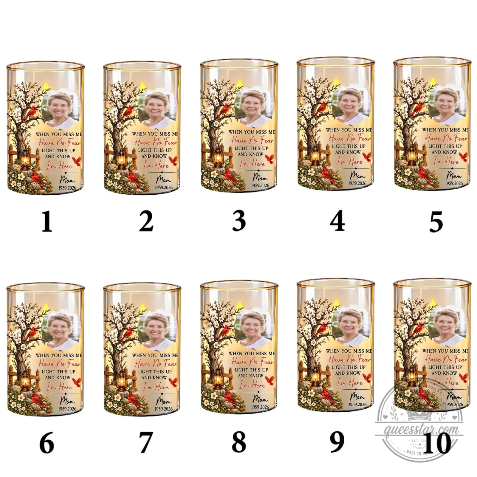 Personalized Memorial Cardinal Tree Flameless LED Candle for Loved Ones 67 Personalized Memorial Cardinal Tree Flameless LED Candle for Loved Ones