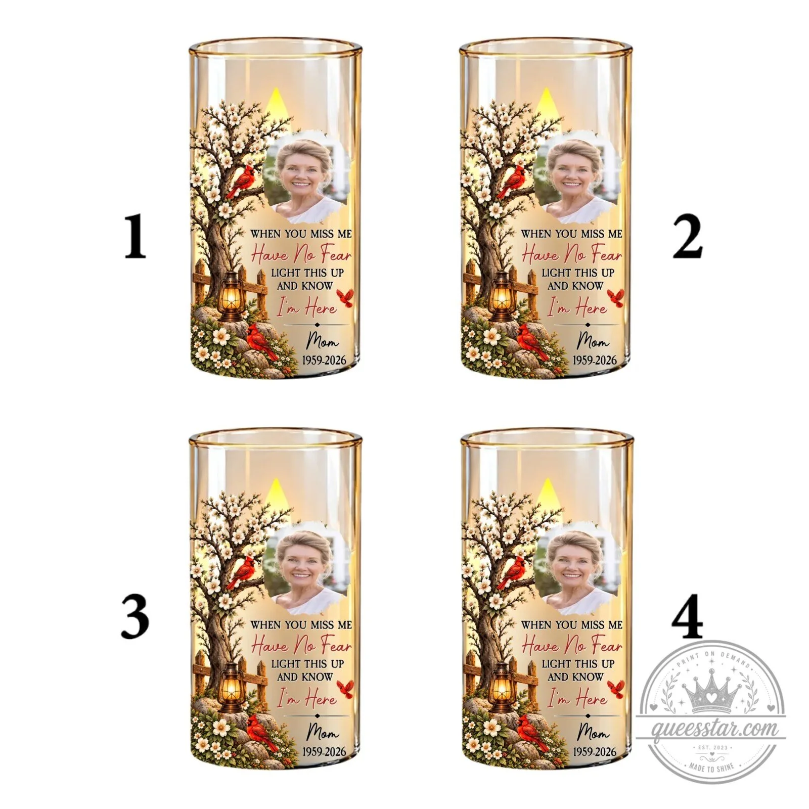 Personalized Memorial Cardinal Tree Flameless LED Candle for Loved Ones 71 Personalized Memorial Cardinal Tree Flameless LED Candle for Loved Ones