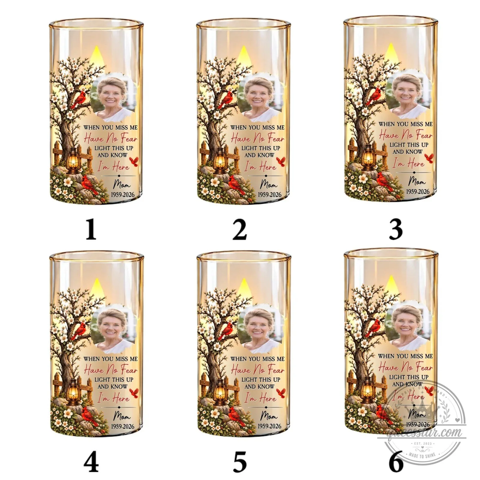 Personalized Memorial Cardinal Tree Flameless LED Candle for Loved Ones 73 Personalized Memorial Cardinal Tree Flameless LED Candle for Loved Ones