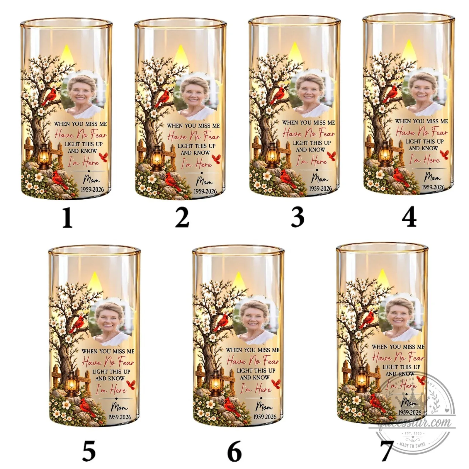 Personalized Memorial Cardinal Tree Flameless LED Candle for Loved Ones 74 Personalized Memorial Cardinal Tree Flameless LED Candle for Loved Ones