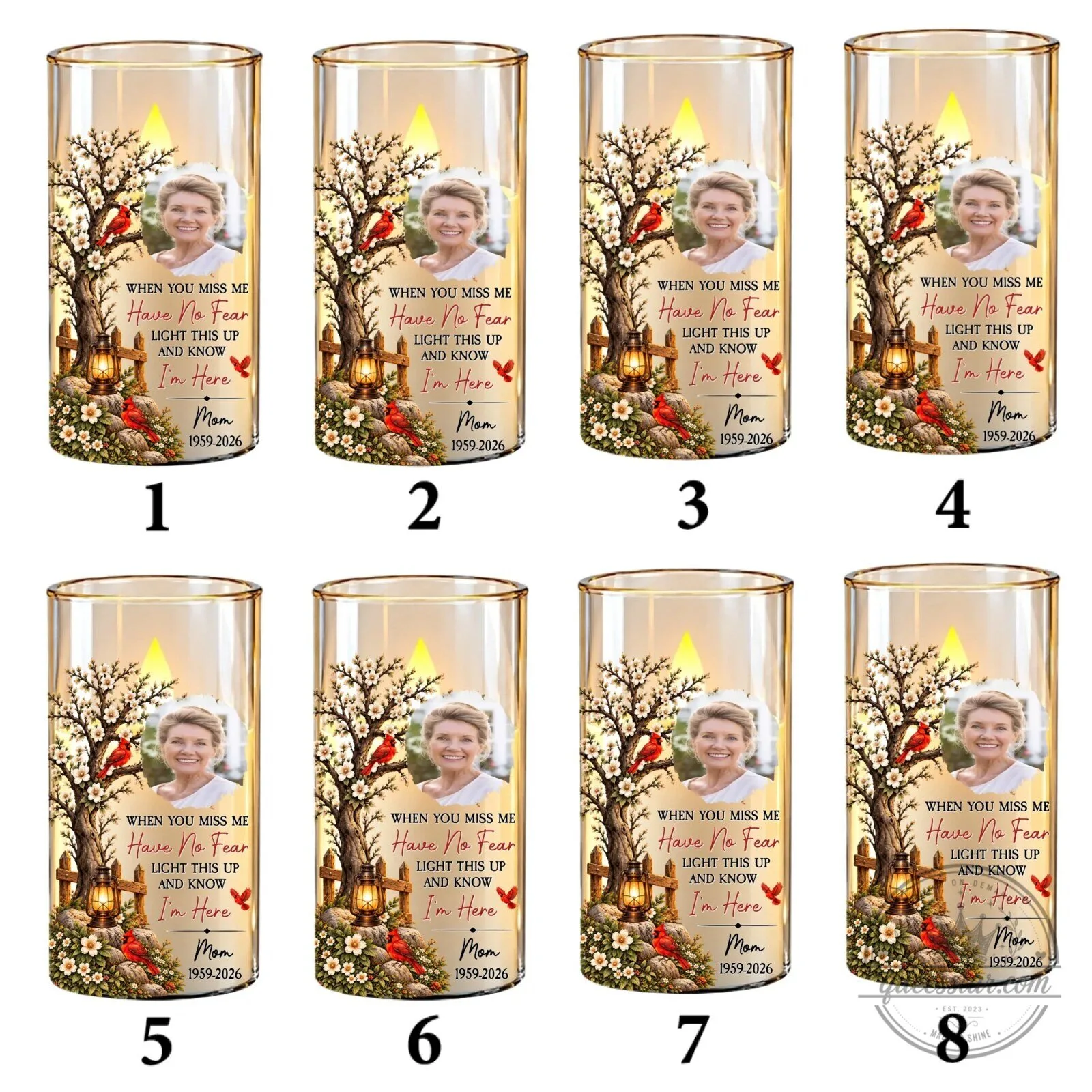 Personalized Memorial Cardinal Tree Flameless LED Candle for Loved Ones 75 Personalized Memorial Cardinal Tree Flameless LED Candle for Loved Ones