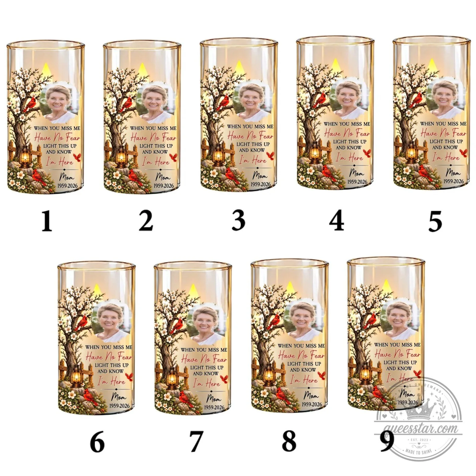 Personalized Memorial Cardinal Tree Flameless LED Candle for Loved Ones 76 Personalized Memorial Cardinal Tree Flameless LED Candle for Loved Ones