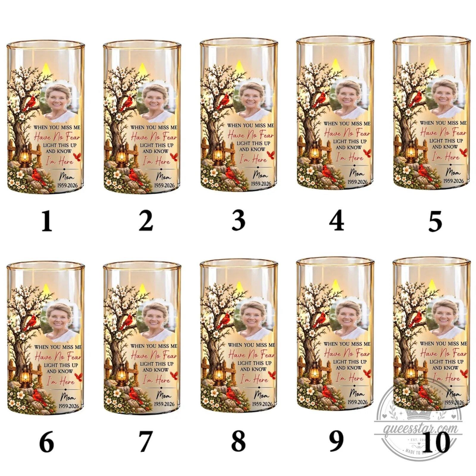 Personalized Memorial Cardinal Tree Flameless LED Candle for Loved Ones 77 Personalized Memorial Cardinal Tree Flameless LED Candle for Loved Ones